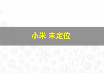 小米 未定位